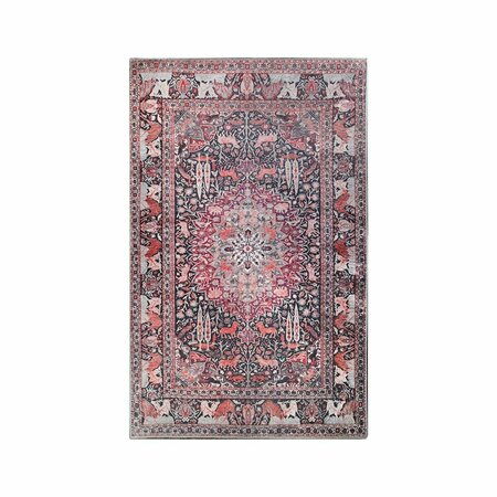 Palacedesigns 7 x 9 ft. Medallion Stain Resistant Rectangle Area Rug - Garnet Red PA3094401